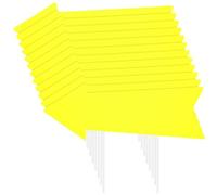 Barydat 12 Pcs Arrow Signs with Stakes Corrugated Plastic This Way Blank Arrow Directional Yard Signs for Wedding Parking Sign Outoor(17 x 6 Inches,Yellow)