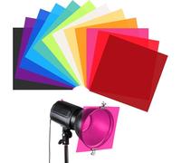 Barydat 12 Pcs Correction Gel Light Filter 12x12'' Lighting Diffuser LED Diffuser Tape Lighting Gels Transparency Sheets Color Gels for Lighting Lamp Photo Studio Headlight Film (Multicolored)