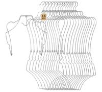 Barydat 15 Pcs Foldable Body Shape Bikini Hangers Wire Swimsuit Hanger Metal Lingerie Organizer Bathing Suit Hangers Hanging Lingerie Display Rack with Swivel Hook for Closet Clothes Coat Show Silver