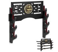 Barydat 4 Tier Katana Mount Sword Holder Stand Wall Mount Katana Samurai Sword Display Rack Hanger for Japanese Wakizashi Katana Samurai