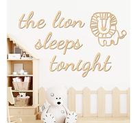 Barydat 5 Pcs Jungle Animal Woodland Nursery Wall Decor The Lion Sleeps Tonight Wall Decor Safari Animal Wall Decor for Nursery Baby Kids Boys Girls Playroom Bedroom