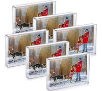 Barydat 6 Pcs Christmas Snow Globe Photo Frame Acrylic DIY Floating Water Picture Frame for Xmas Valentines Gifts Family Couple (4 x 6 Inch)