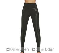 Bas Bleu Ally women's push-up leggings faux eco leather smooth high waist