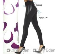 Bas Bleu Spencer women's long leggings plain with faux leather non patterned
