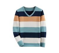 BASADINA Boys Jumpers Kids Knitwear Christmas Sweatshirt Striped Sweater Long Sleeve Pullover Kids Warm Clothes for Autumn and Winter 4-14 Years