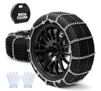 BasaltAuto 2 x Snow Chains for Car Tire Tire Chains with Gloves Winter Accessories SUV Truck Pickup Winter Emergency Traction 1150 Large