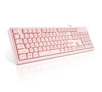 Basaltech Pink Wired Keyboard with Rainbow LED Backlit