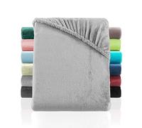 BaSaTex mere Touch Fitted Sheet Similar to Nicky, Teddy, Corals Fleece Children's Fitted Sheet 70 x 140 cm Grey