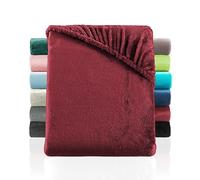 BaSaTex mere Touch Fitted Sheet Similar to Nicky, Teddy, Corals Fleece Children's Fitted Sheet 70 x 140 cm Bordeaux