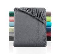 BaSaTex mere Touch Fitted Sheet Similar to Nicky, Teddy, Corals Fleece Children's Fitted Sheet 70 x 140 cm Anthracite
