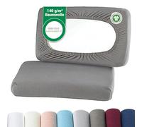 BaSaTex Organic Cushion Covers Stretch Covers Pack of 2 for Neck Pillow and Health Pillow | 97% GOTS Certified Cotton + 3% Elastane | 40 x 60 cm - 45 x 65 cm | Anthracite
