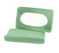 BaSaTex Organic Cushion Covers, Stretch Covers, Pack of 2 for Neck Pillows and Health Pillows, 97% GOTS-Certified Cotton + 3% Elastane, 40 x 60 cm - 45 x 65 cm, Lime Green