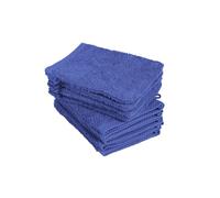 BaSaTex Pack of 10 Wash Mitts Size 15 x 21 cm Royal Blue 100% Cotton