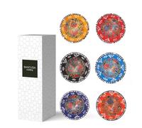 Bascuda Small Ceramic Dip Bowls Set of 6 - Rochelle Series | Rochelle Bloom - 8cm - Bold Floral Glaze | Small Ramekins for Dips, Sauces, Condiments - Dishwasher Safe - Stylish Tableware for Kitchen