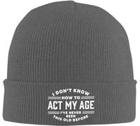BASDJABGAA I Don't Know How to Act My Age Beanie Men Slouchy Knit Skull Cap Black Warm Winter Ski Stocking Hats