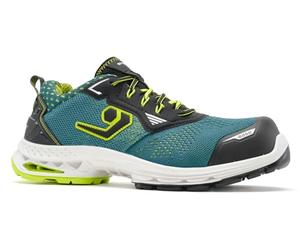 Base B1704E Roma Safety Trainers S1PS ESD Slip Resistant Lightweight Breathable Antistatic Work Shoes with Shock Absorption, Green/Black, UK 7