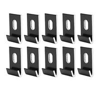 Base Clips Hook Fixings Attaches, 10Pcs 1.3x0.8 Inch Aluminum Greenhouse Fixing Clips for Most Greenhouses(Black)