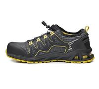 BASE K-BALANCE B1006A S1P HRO SRC Aluminium Toe i-daptive Sole Dry’n Air Footbed SmellStop Ballistic Midsole Seamless Safety Trainer, Black/Yellow, UK 12