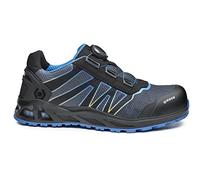 BASE K-ENERGY B1007A S3 HRO SRC Aluminium Toe i-daptive Sole Dry’n Air Footbed SmellStop BOA Closure Ballistic Midsole Safety Trainer, Grey/Blue, UK 11.5