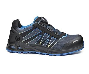 BASE K-ENERGY B1007A S3 HRO SRC Aluminium Toe i-daptive Sole Dry’n Air Footbed SmellStop BOA Closure Ballistic Midsole Safety Trainer, Grey/Blue, UK 11.5