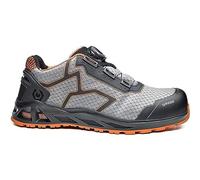 BASE K-JUMP B1005A S1P HRO SRC Aluminium Toe i-daptive Sole Dry’n Air Footbed SmellStop BOA Closure Ballistic Midsole Safety Trainer, Grey/Orange, UK 11
