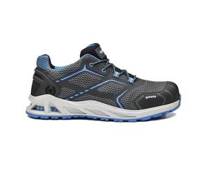 BASE K-MOVE B1004B S1P HRO SRC Aluminium Toe Seamless Upper i-daptive Dry’n Air Footbed Ballistic Midsole SmellStop Safety Trainer, Grey/Blue, UK 8
