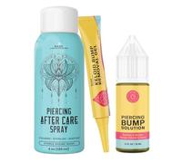 "base labs piercing aftercare kit - spray, bump solution, scar gel"