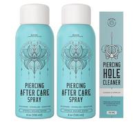 Base Labs Piercing Aftercare Spray Piercing Cleaning Solution | 240ml | Saline Solution Piercing | Cleanses & Soothes for Keloid Bumps on Ears & Nose - Saline Aftercare Spray - 2PK & 1PK (70CT)