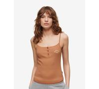 Base layer top Superdry Essential Button brown women's vest - S-M