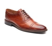 Base London Ascot Oxford Leather Mens Burnt Tan Shoes - Size UK 8