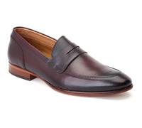 Base London Bruno Leather Mens Bordo Loafers - Wine - Size UK 8