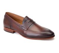 Base London Bruno Leather Mens Burnt Brown Loafers - Size UK 11