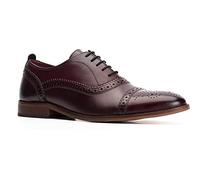 Base London Cast Washed Mens Smart Shoes Dark Red 6