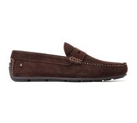 Base London Collins Mens Leather Slip-On Comfort Casual Brown Loafers