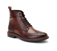 Base London Dealer Mens Leather Lace-Up Comfort Formal Brown Ankle Boots