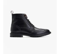 Base London Dealer Mens Leather Lace-Up Comfort Formal Black Ankle Boots
