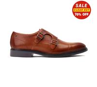 Mens Base London Monk Shoes Diablo Formal Leather Smart Double Strap Buckles