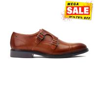 Mens Base London Monk Shoes Diablo Formal Leather Smart Double Strap Buckles