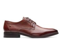 Base London Dome Mens Leather Lace-Up Comfort Almond Toe Tan Derby Shoes
