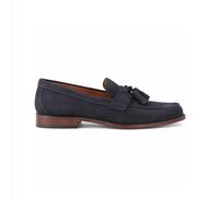 Base London Flint Mens Suede Leather Lace-Up Comfort Almond Toe Navy Loafers