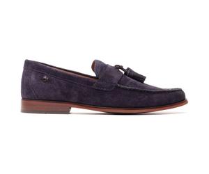 Base London Flint Navy Leather Male Mens Classic Slip On Shoes
