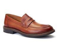 Men's Base London Ivey Leather Men's Burnt Tan Loafers - Brown - Size: 12