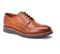 Base London Joe Leather Mens Burnt Tan Brogues Shoes - Size UK 9