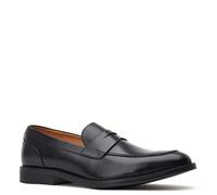 Base London Mens Kennedy Waxy Black Leather Penny Loafers UK 10