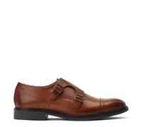 Base London Mens Diablo Waxy Black Leather Double Monk Strap Shoes