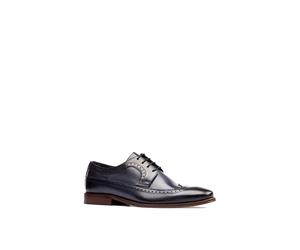 Base London Men's Havisham Plain Toe Derby Shoe in Navy | Size: 7 Base London Navy 7