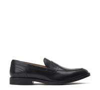 Base London Mens Kennedy Waxy Black Leather Penny Loafers UK 8