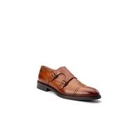 Base London Taper Leather Men's Tan Double Monk Shoes UK 6