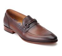 Base London Russo Leather Mens Burnt Brown Loafers - Size UK 12
