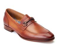 Men's Base London Russo Leather Men's Burnt Tan Loafers - Brown - Size: 12